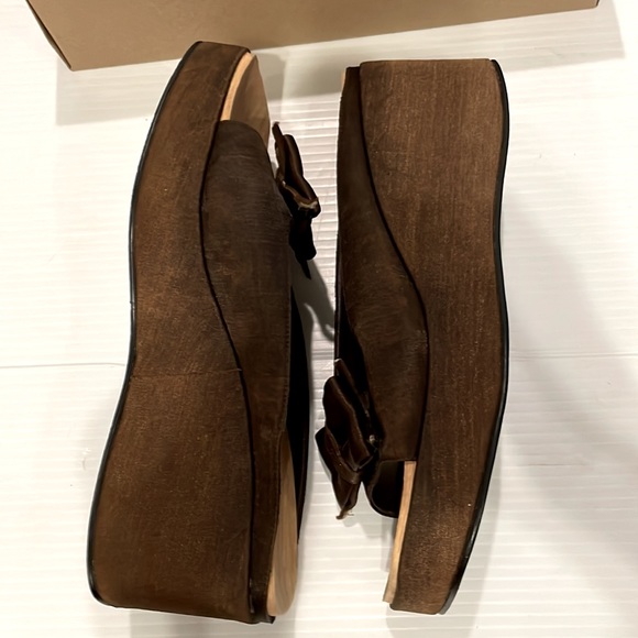 Yellow Box Women’s Chocolate Brown Wedge Sandals Size 9 COPA-BOW Fabric w/ Bow - Picture 12 of 16